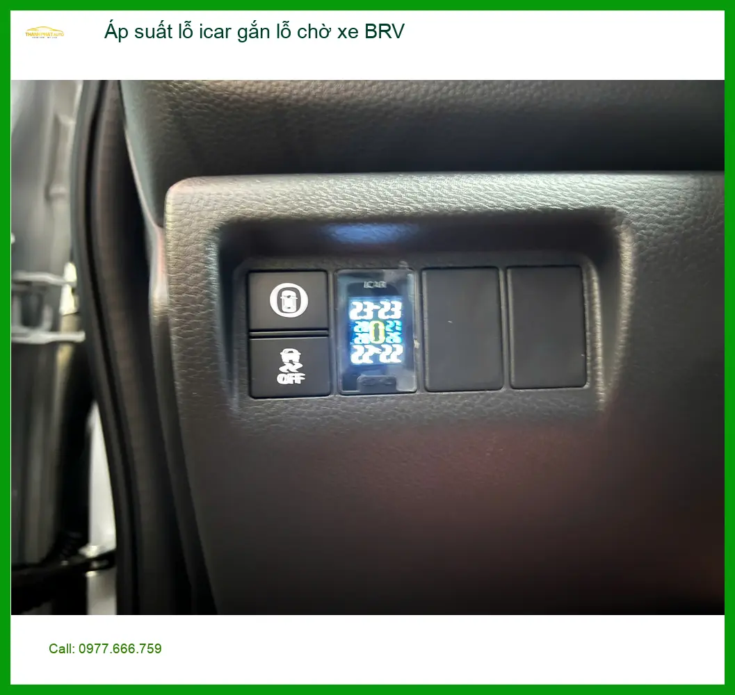 Chị Mai lắp cảm biến áp suất lốp Icar gắn lỗ chờ xe BRV tại Quận 1