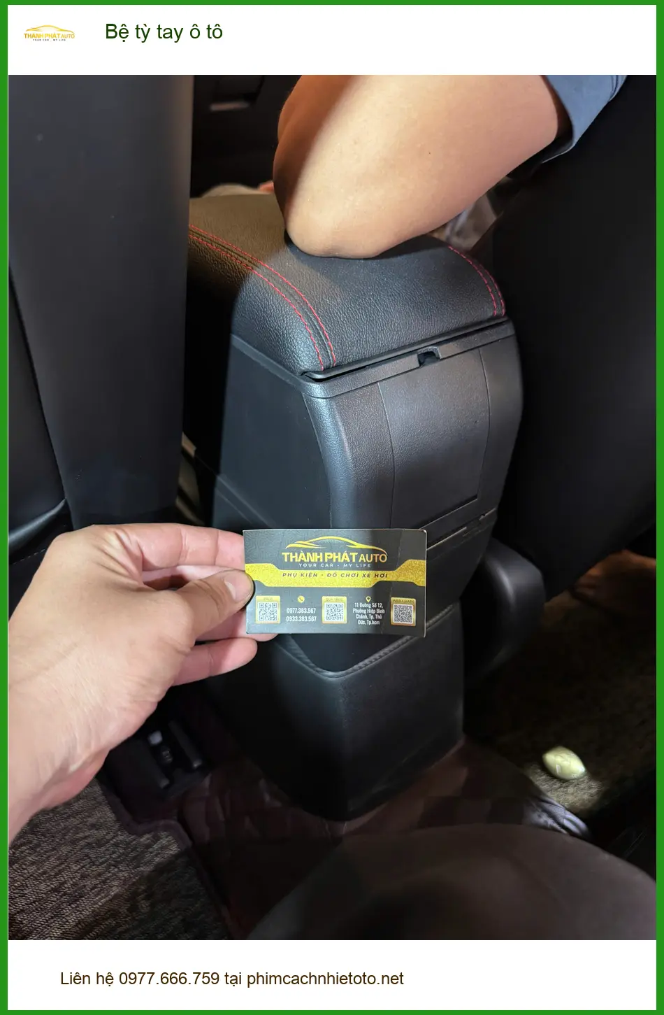 Cô Hà lắp bệ tỳ tay ô tô Kia Sorento tại Quận Phú Nhuận để nâng cao trải nghiệm lái