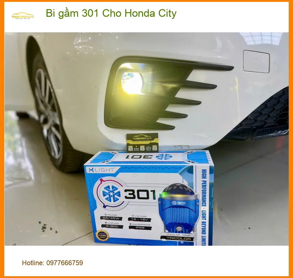 Anh Cường độ bi gầm 301 cho Honda City để tăng sáng khi đi đêm tại Bình Chánh ảnh thực tế 2