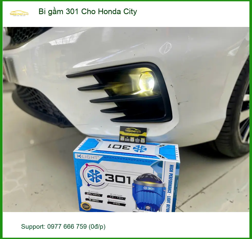 Anh Cường độ bi gầm 301 cho Honda City để tăng sáng khi đi đêm tại Bình Chánh ảnh thực tế 4