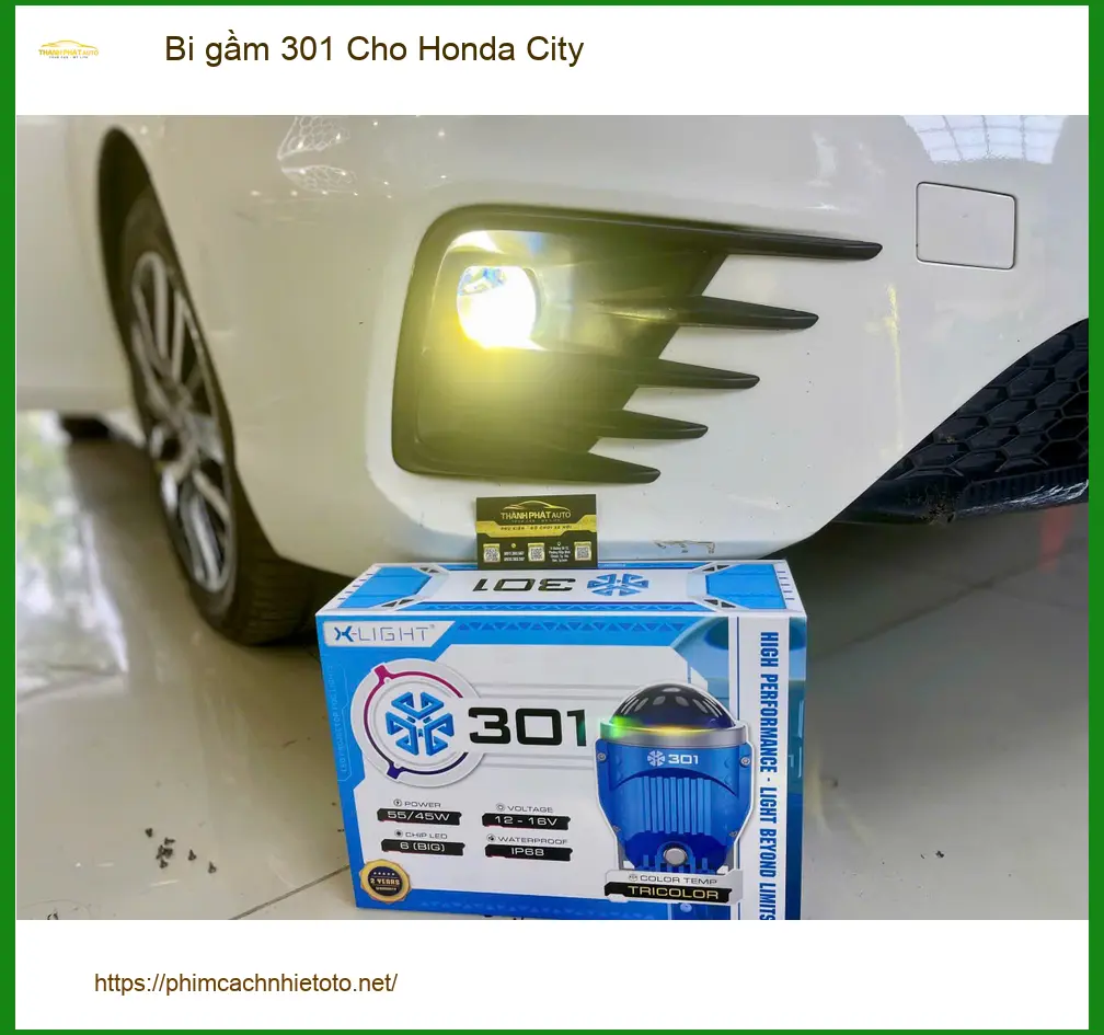 Anh Quân độ Bi gầm 301 cho Honda City tại Hóc Môn vì đèn zin không đủ sáng đi đêm ảnh thực tế 2