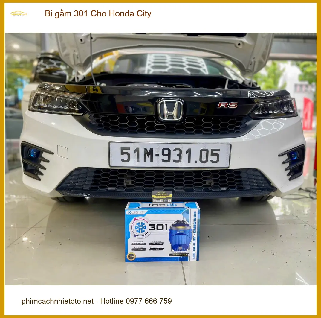 Anh Quân độ Bi gầm 301 cho Honda City tại Hóc Môn vì đèn zin không đủ sáng đi đêm ảnh thực tế 4