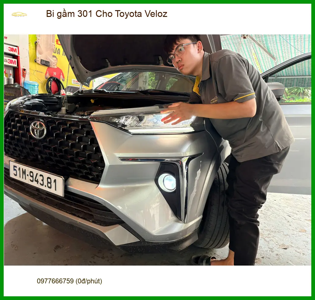 Anh Quang độ Bi gầm 301 cho Toyota Veloz tại Quận Gò Vấp vì đèn yếu ảnh thực tế 4