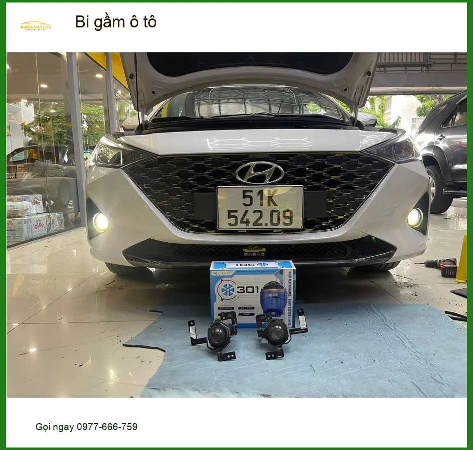 Anh Minh độ bi gầm ô tô cho Hyundai Accent tại Củ Chi tăng sáng an toàn ảnh thực tế 5