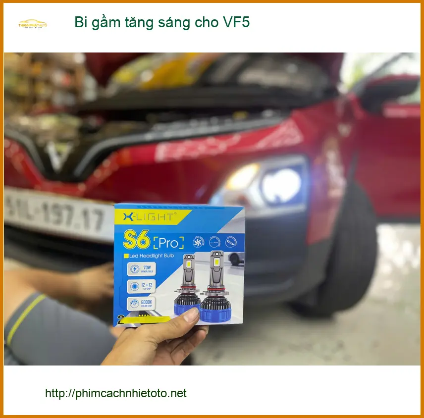 Anh Khang độ bi gầm tăng sáng cho VF5 ở Hóc Môn để lái xe an toàn hơn vào ban đêm