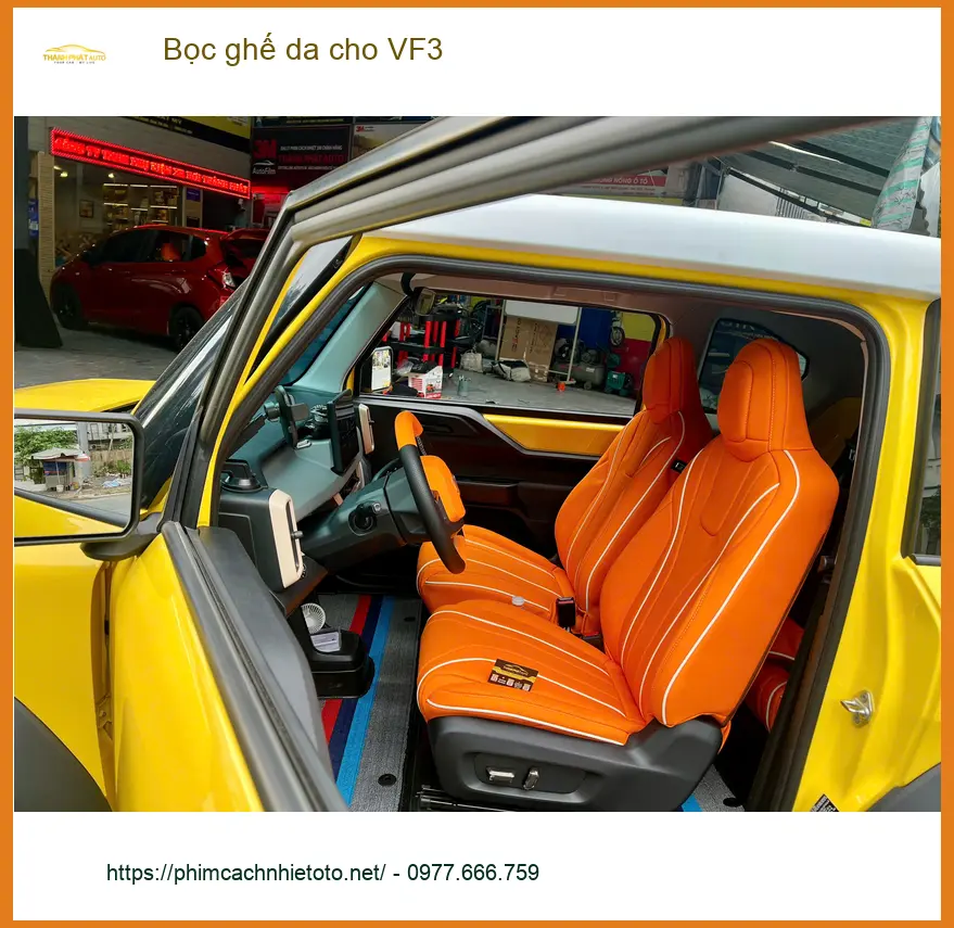 Anh Quang bọc ghế da cho VF3 tại Nhà Bè vì nội thất xe cũ kỹ ảnh thực tế 4