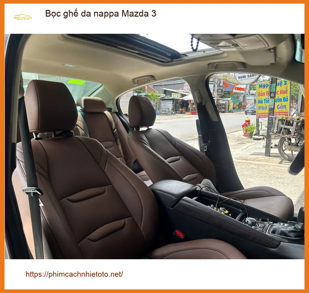 Anh Khải bọc ghế da nappa Mazda 3 tại Quận 2 để nâng tầm nội thất xe