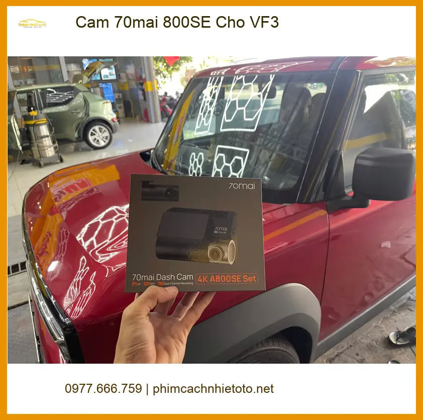 Anh Kiên lắp camera 70mai 800SE cho VF3 tại Thủ Đức để lái xe an toàn ảnh thực tế 2