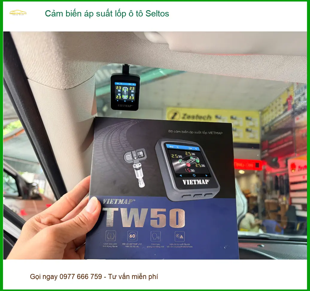 Anh Khang lắp cảm biến áp suất lốp ô tô Seltos tại Quận 9 để tránh thủng lốp bất ngờ ảnh thực tế 2