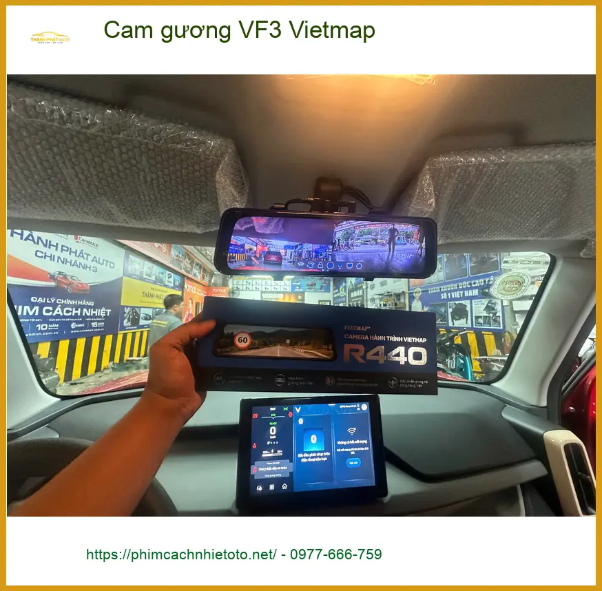 Anh Kiên lắp cam gương Vietmap cho VinFast VF3 để an tâm khi lái xe ở Quận 5 ảnh thực tế 2