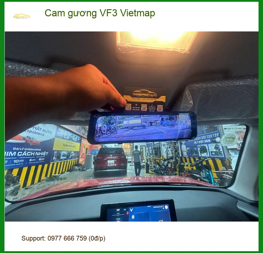 Anh Kiên lắp cam gương Vietmap cho VinFast VF3 để an tâm khi lái xe ở Quận 5 ảnh thực tế 3