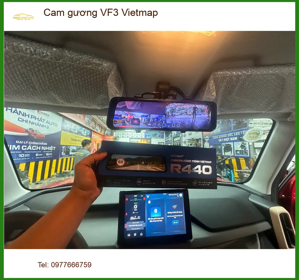 Anh Khải lắp cam gương Vietmap cho VF3 tại Phú Nhuận để lái xe an toàn hơn ảnh thực tế 4