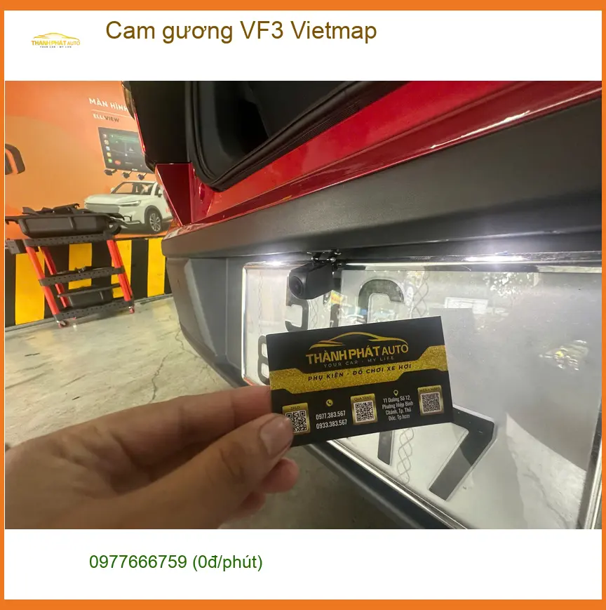 Anh Lộc lắp cam gương Vietmap cho VinFast VF3 tại Hóc Môn để ghi lại hành trình và hỗ trợ lùi đỗ. ảnh thực tế 3