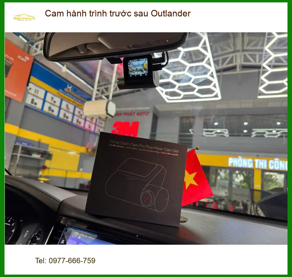 Chị Yến lắp cam hành trình trước sau Outlander ở Quận 10 an toàn hơn. ảnh thực tế 2
