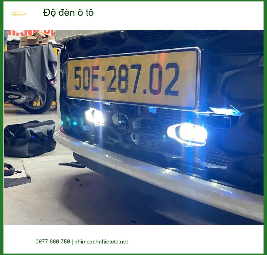 Anh Quang độ đèn ô tô Hyundai Kona tại Quận 9 để tăng cường ánh sáng khi di chuyển ban đêm ảnh thực tế 2