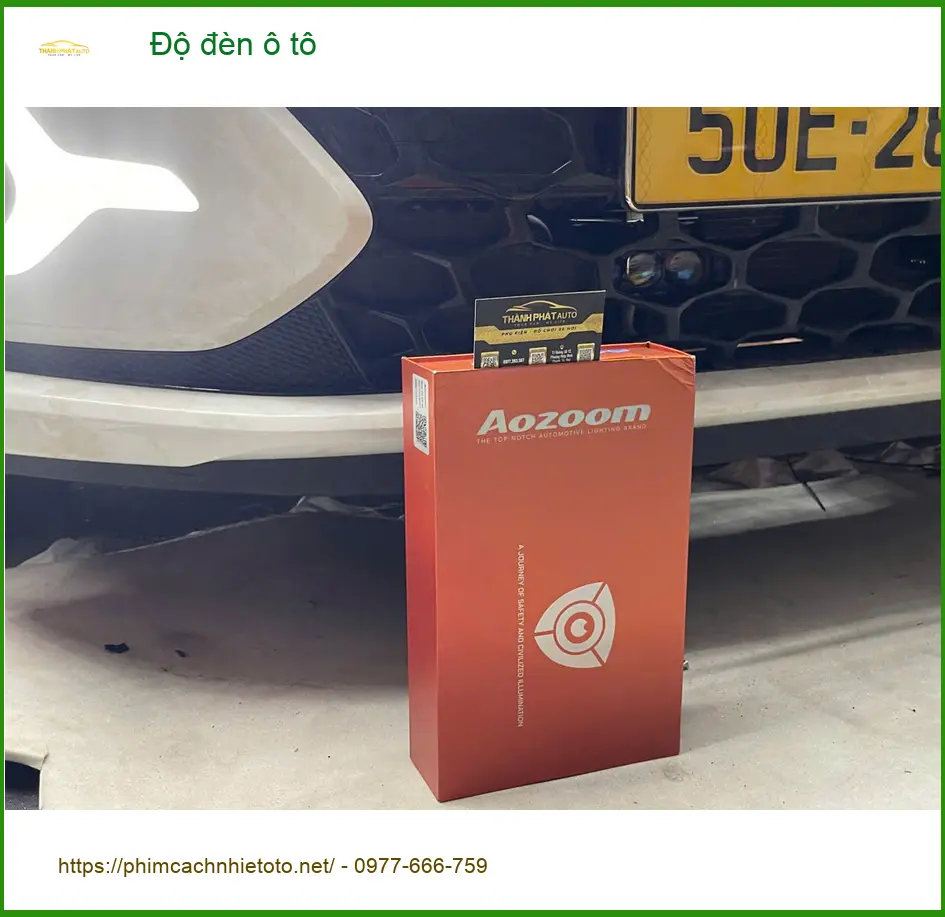 Anh Quang độ đèn ô tô Hyundai Kona tại Quận 9 để tăng cường ánh sáng khi di chuyển ban đêm ảnh thực tế 3
