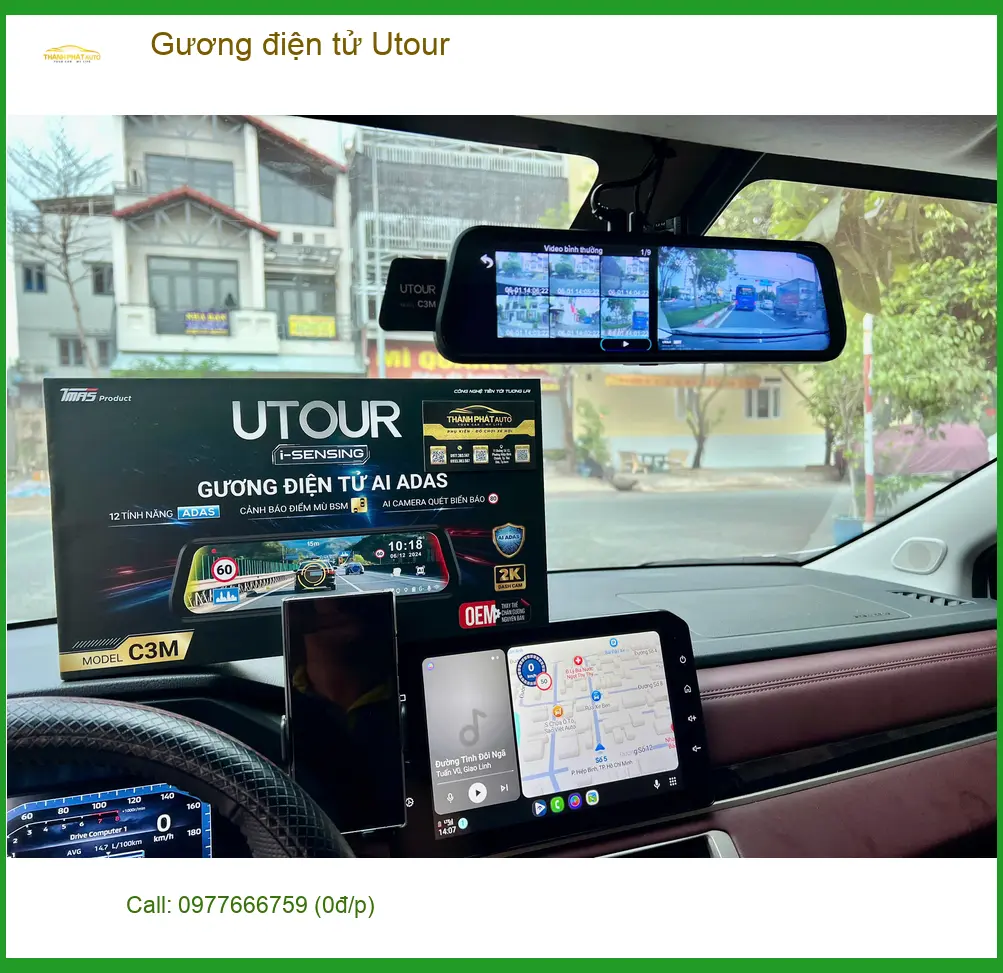 Chị Diệp lắp Gương điện tử Utour cho Honda CRV tại Quận 9 để quan sát rõ hơn khi lùi xe ảnh thực tế 4