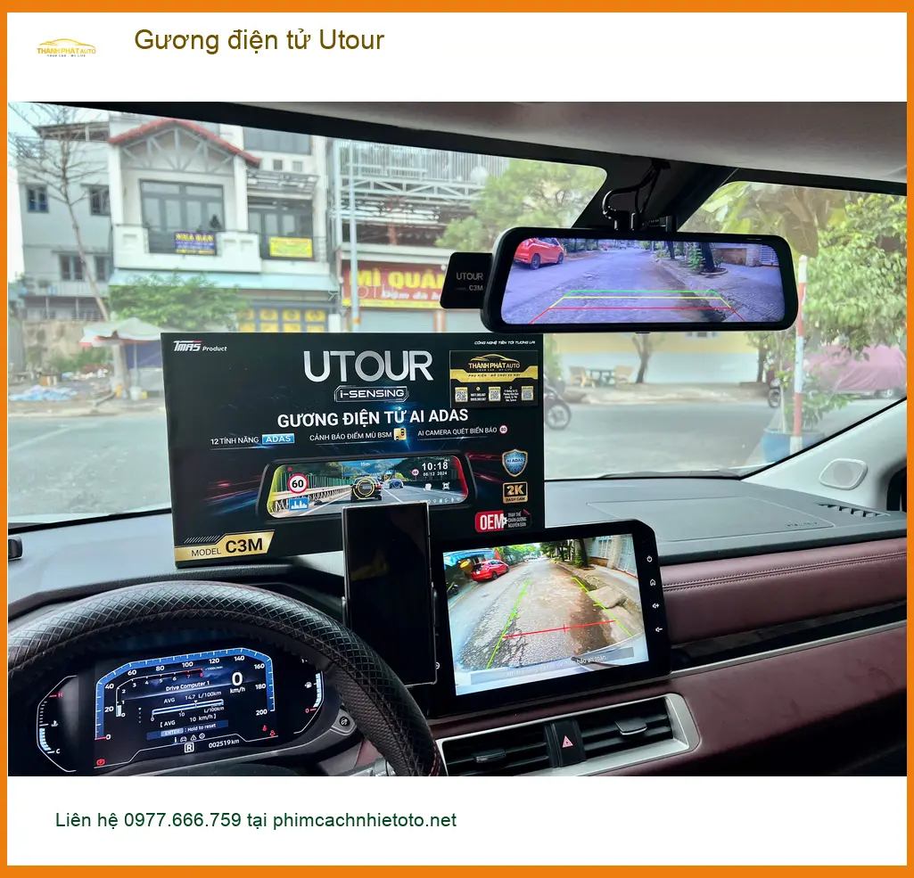 Anh Minh lắp Gương điện tử Utour cho Hyundai Accent để quan sát tốt hơn tại Quận 12