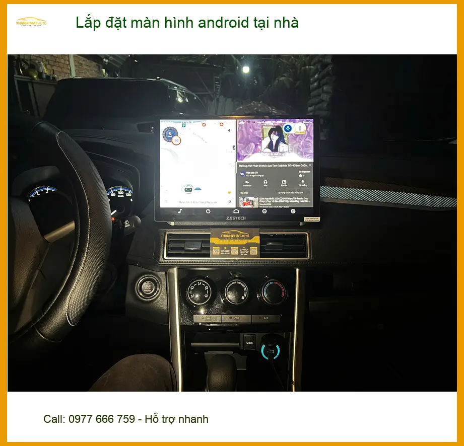 Chị Hằng lắp đặt màn hình Android cho Honda CRV tại nhà Quận Tân Phú uy tín