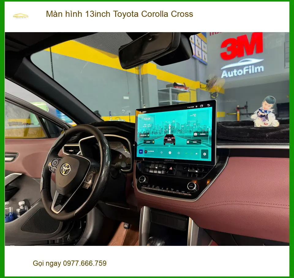 Chú Bình nâng cấp màn hình 13inch Toyota Corolla Cross tại Quận 2 để giải trí tốt hơn ảnh thực tế 2