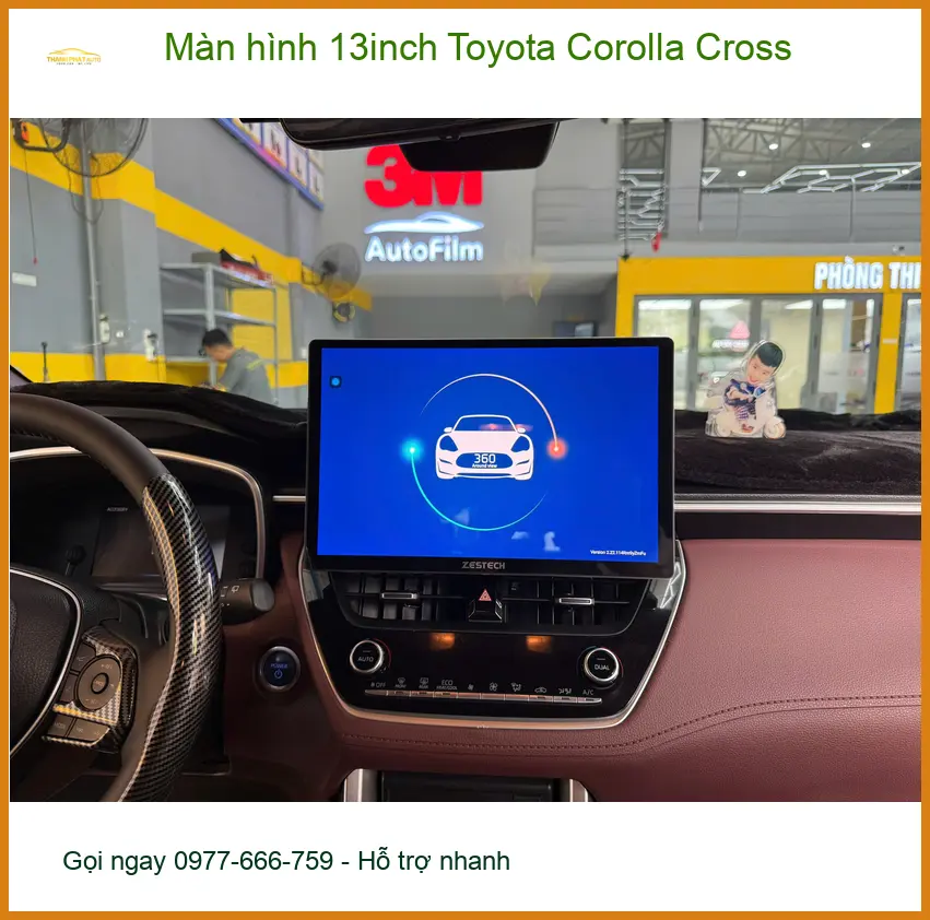 Chú Bình nâng cấp màn hình 13inch Toyota Corolla Cross tại Quận 2 để giải trí tốt hơn ảnh thực tế 3