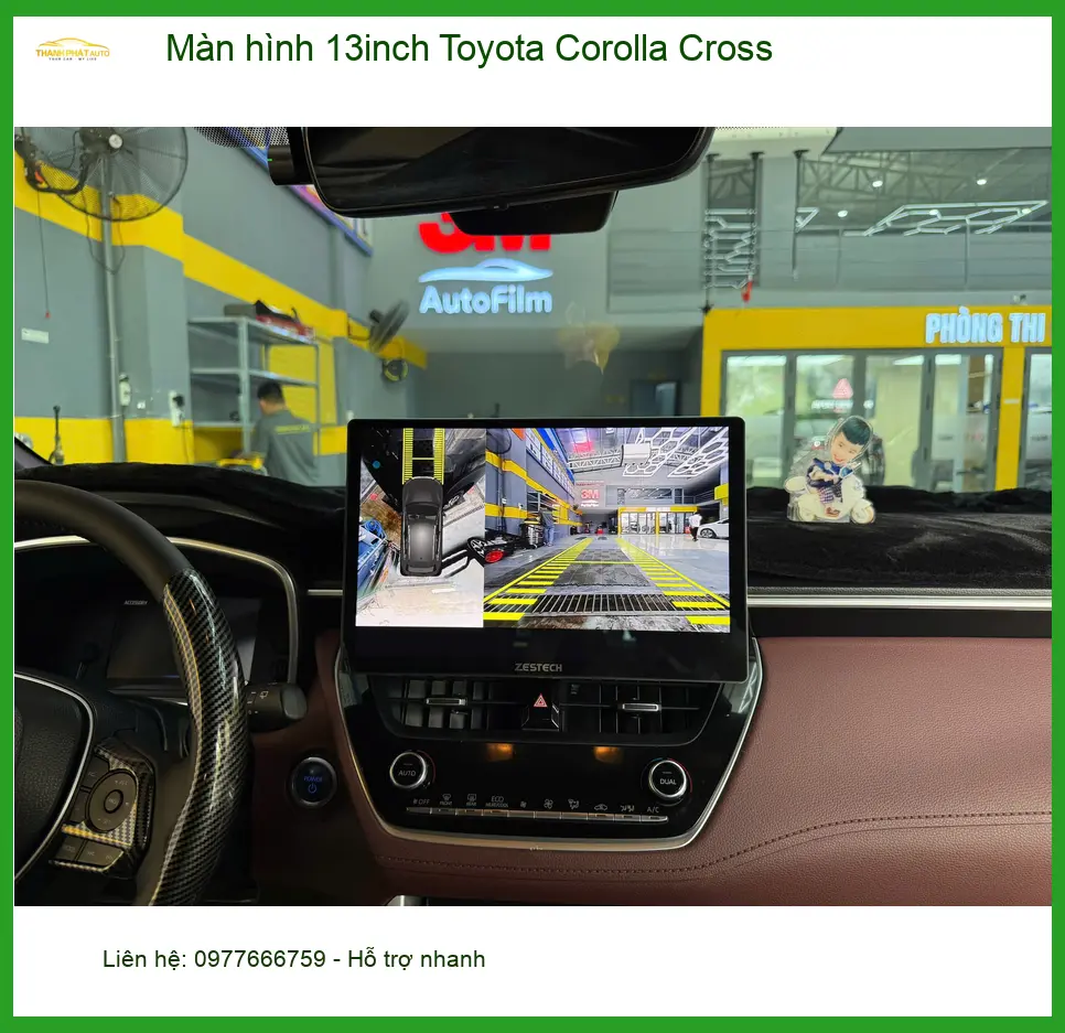 Anh Minh lắp màn hình 13inch cho Toyota Corolla Cross tại Thủ Đức để giải trí ảnh thực tế 3