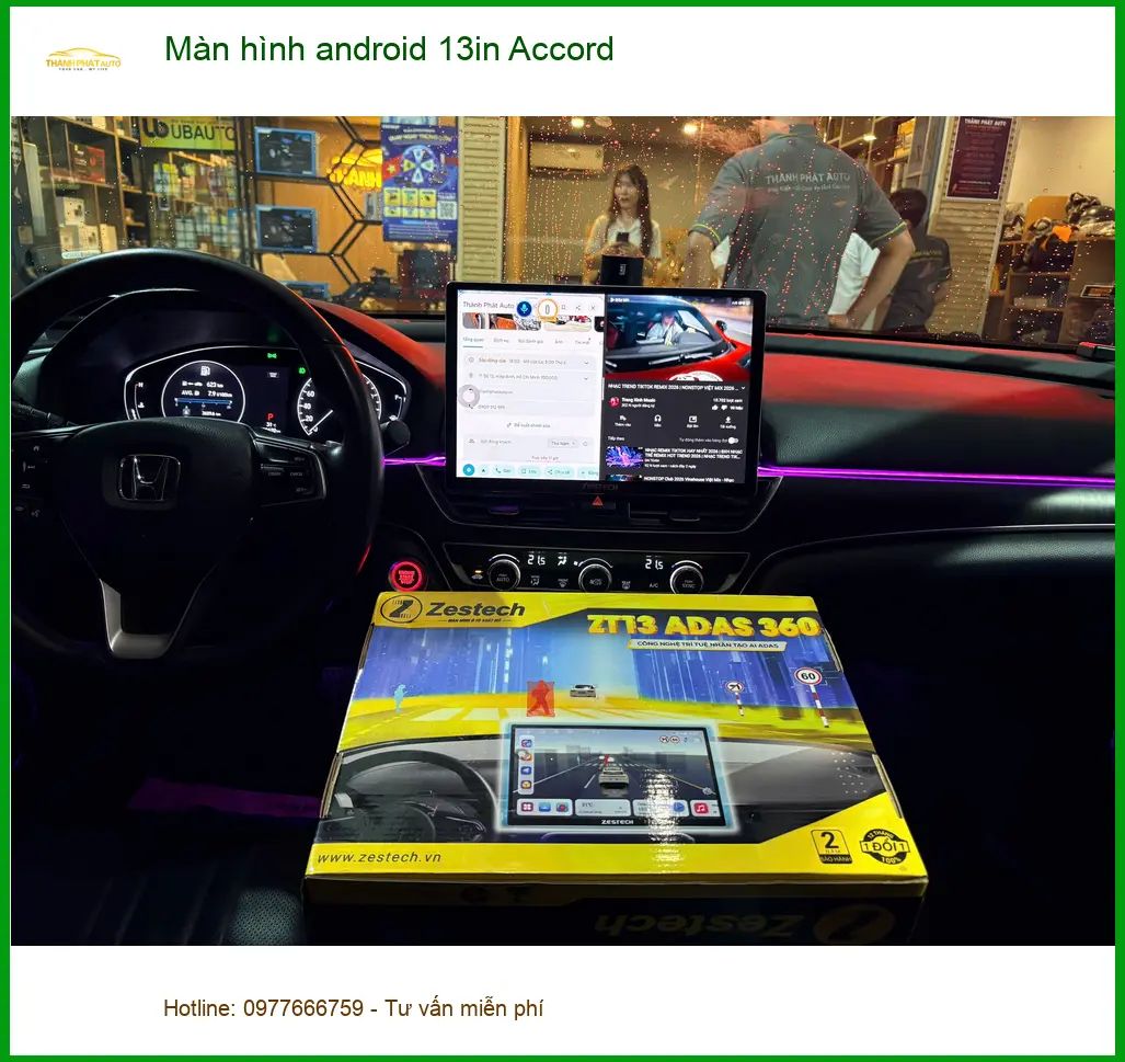 Anh Kiệt nâng cấp màn hình android 13in Accord tại Thủ Đức vì màn zin cũ đã hỏng ảnh thực tế 3