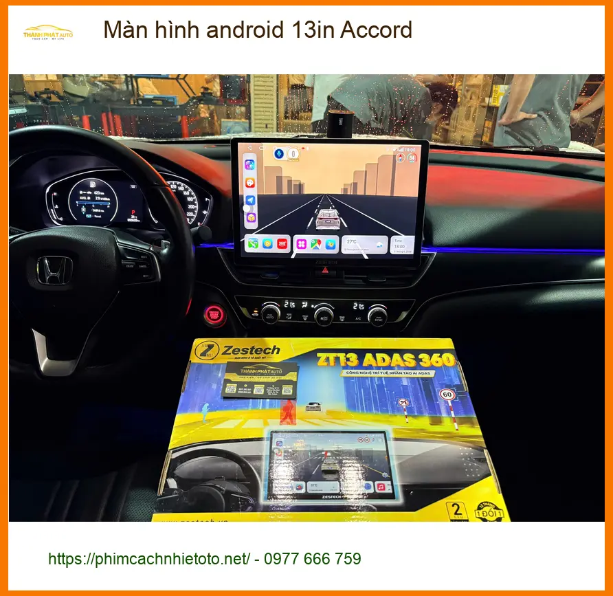 Anh Kiên lắp màn hình android 13in cho Accord tại Quận 7 vì màn hình zin đã cũ và chậm ảnh thực tế 3
