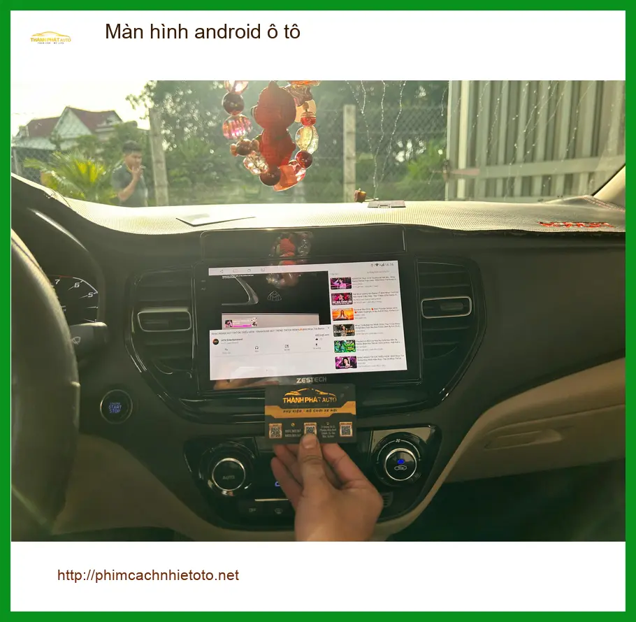 Chị Diệu lắp màn hình android ô tô Hyundai Accent tại Hóc Môn để tiện di chuyển công việc hàng ngày ảnh thực tế 3