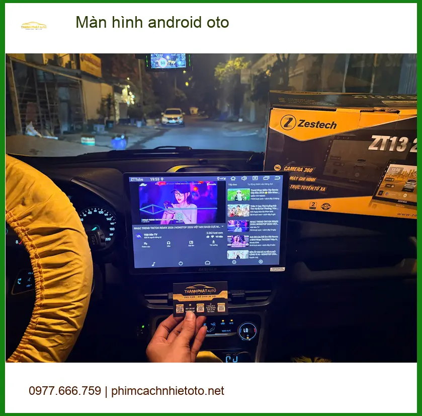 Anh Quân lắp màn hình Android ô tô Honda CRV tại Quận Tân Phú để xem YouTube