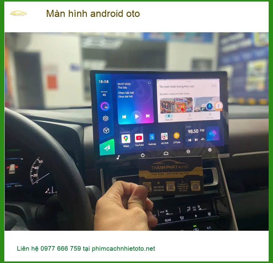 Anh Khải lắp màn hình Android cho Toyota Camry tại Quận 9