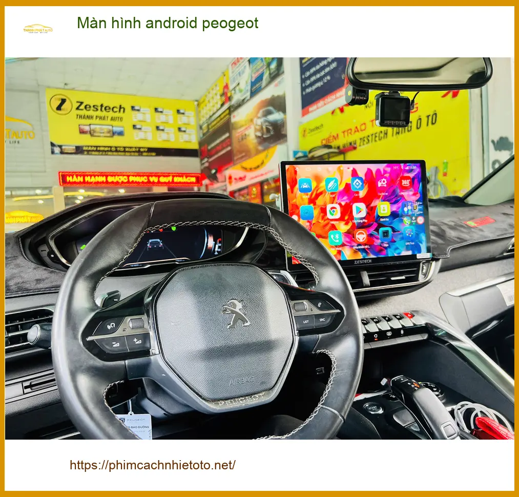 Anh Minh lắp màn hình Android Peugeot 5008 tại Quận 7 vì màn zin quá lỗi thời ảnh thực tế 2