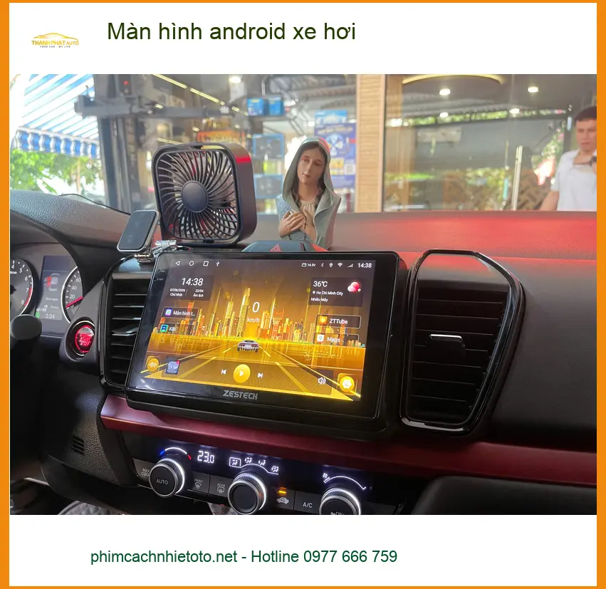 Anh Long lắp màn hình Android cho Hyundai Kona tại Quận 2 vì màn zin quá lag ảnh thực tế 2