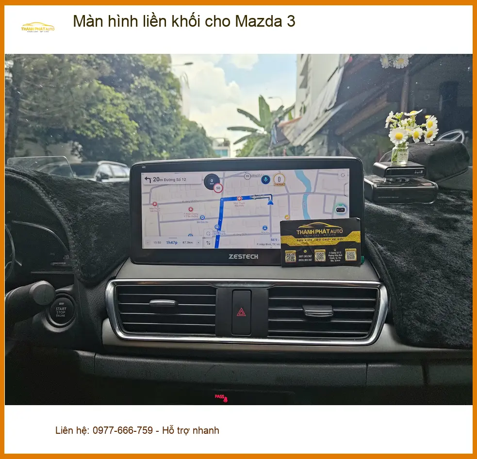 Anh Kiên lắp màn hình liền khối cho Mazda 3 tại Hóc Môn để tiện điều hướng ảnh thực tế 4