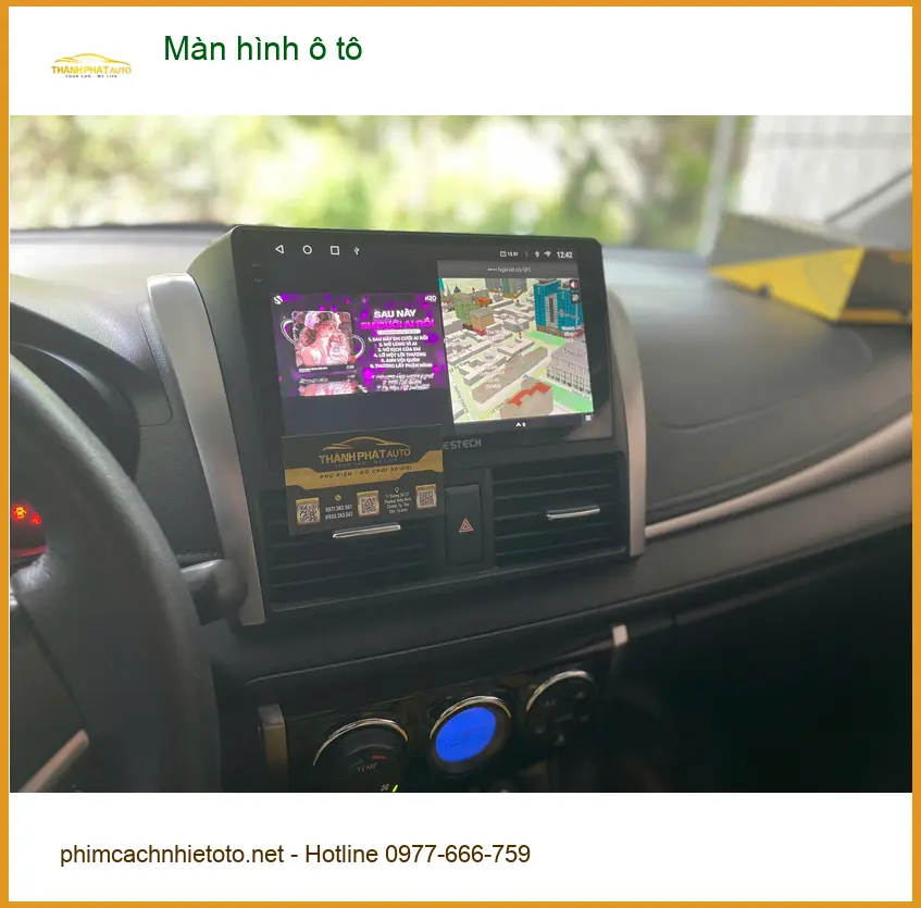 Anh Huy nâng cấp màn hình ô tô cho Hyundai Accent tại Quận 11 để xem bản đồ tiện lợi hơn