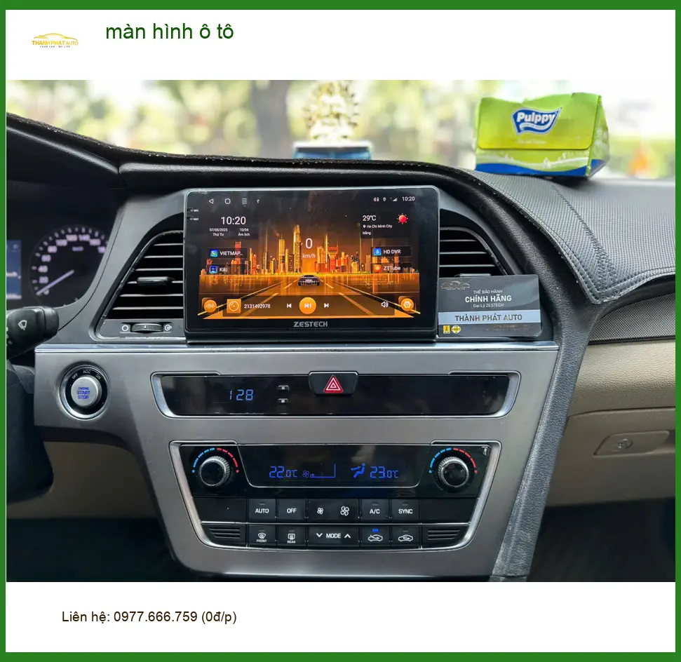 Anh Quý nâng cấp màn hình ô tô Hyundai SantaFe tại Quận Tân Bình vì màn zin quá cũ ảnh thực tế 2
