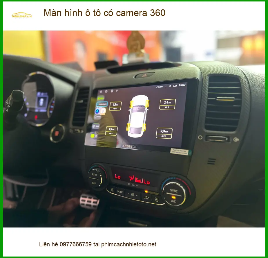 Chú Phát lắp màn hình ô tô có camera 360 cho Hyundai Santa Fe tại Quận 12 ảnh thực tế 2