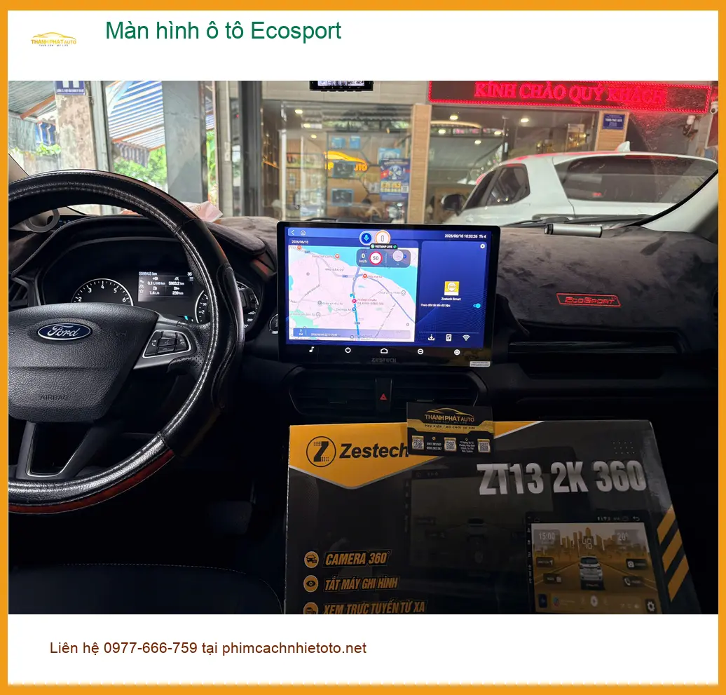 Chú Phát lắp màn hình ô tô Ecosport tại Quận 12 vì màn zin quá mờ