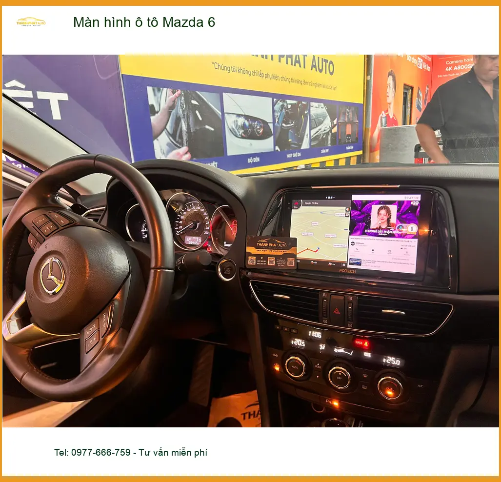 Anh Tùng lắp màn hình ô tô cho Mazda 6 tại Cần Giờ để nâng cấp tiện ích giải trí ảnh thực tế 4