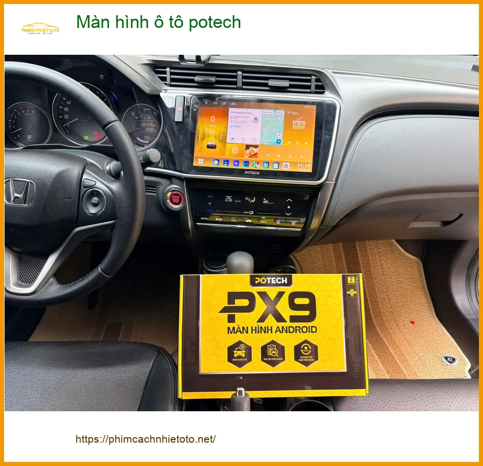 Anh Long lắp màn hình Potech cho Hyundai Santa Fe tại Hóc Môn ảnh thực tế 3