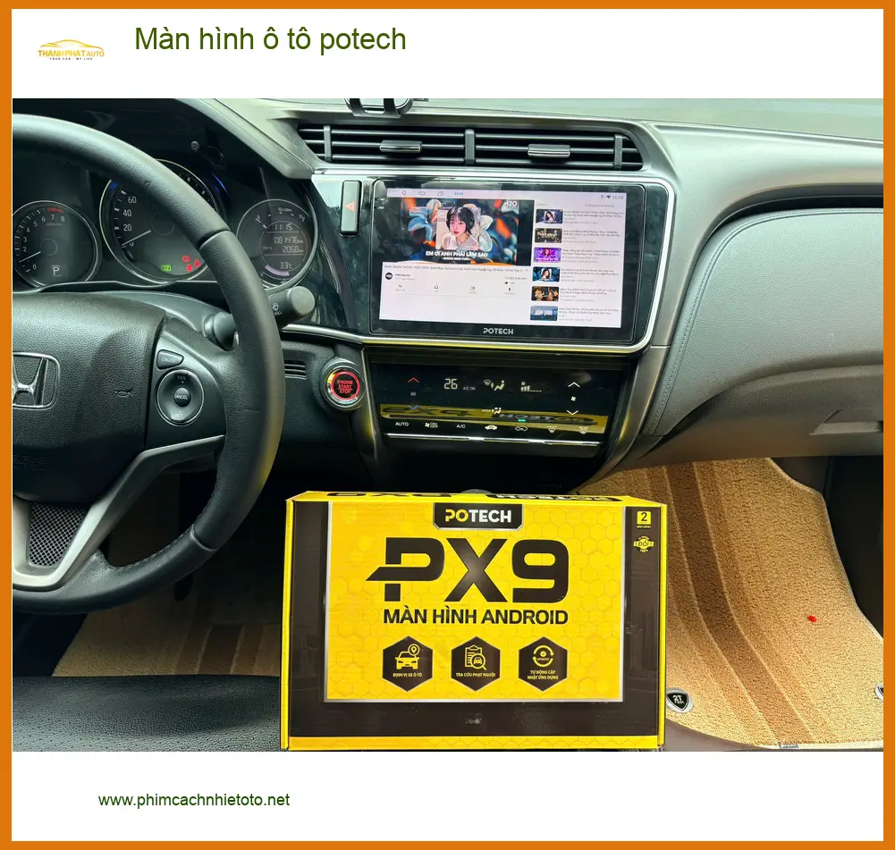 Anh Long lắp màn hình Potech cho Hyundai Santa Fe tại Hóc Môn ảnh thực tế 4