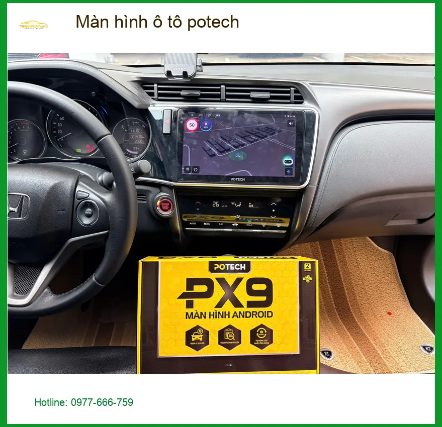 Cô Hà nâng cấp màn hình ô tô Potech Mitsubishi Xpander tại Quận 5.