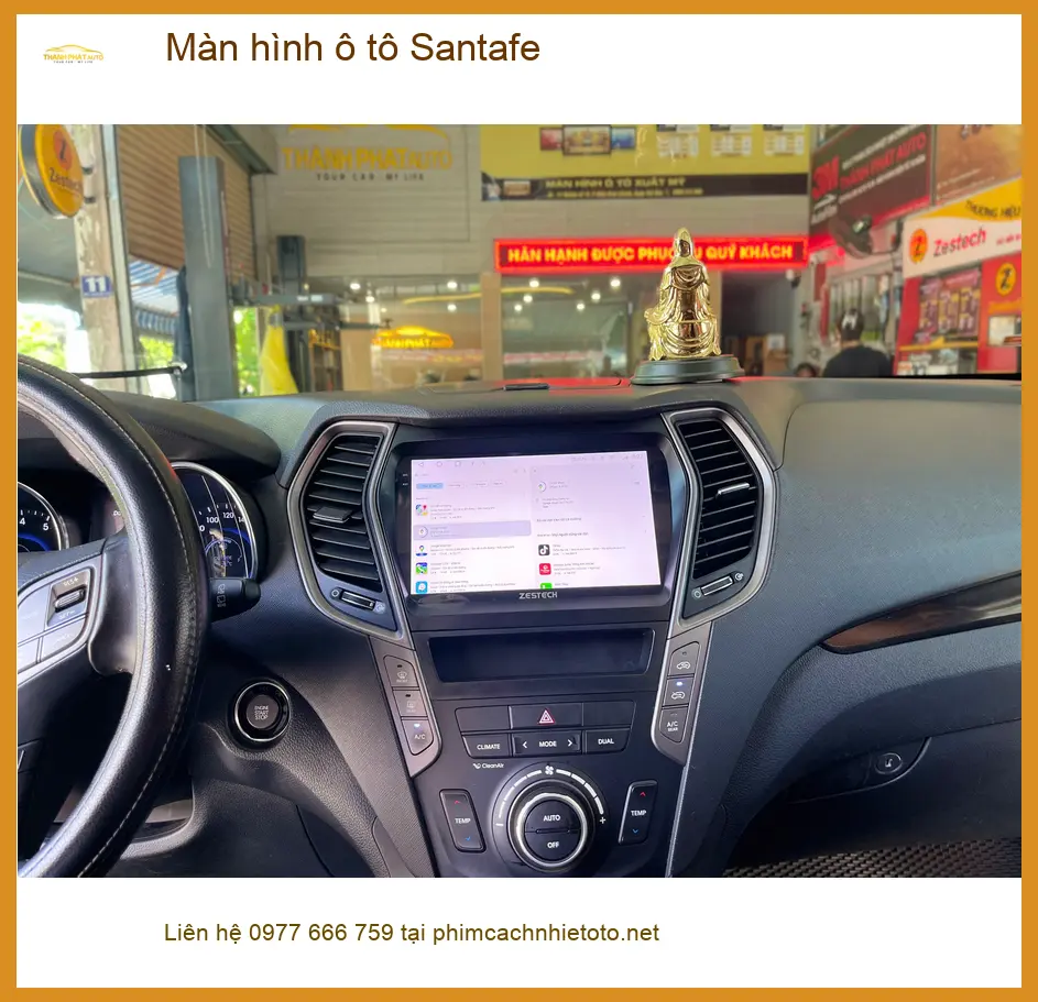 Anh Tấn lắp màn hình ô tô cho Santafe tại Quận Thủ Đức vì màn zin đã lỗi thời ảnh thực tế 2