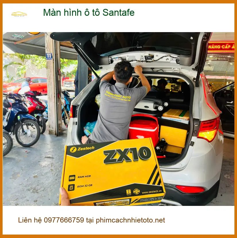 Anh Tấn lắp màn hình ô tô cho Santafe tại Quận Thủ Đức vì màn zin đã lỗi thời ảnh thực tế 4