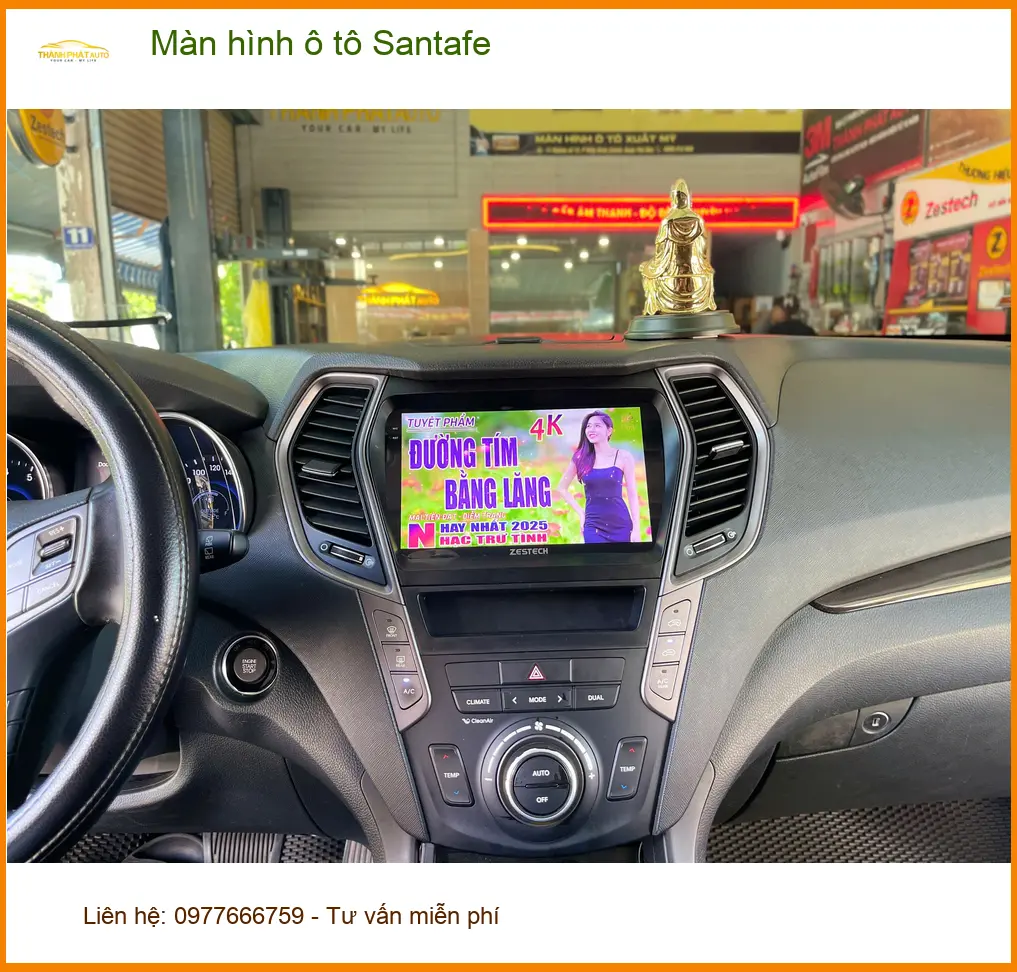 Anh Kiên lắp Màn hình ô tô Santafe tại Quận Bình Thạnh để có nhiều tính năng giải trí hơn ảnh thực tế 2