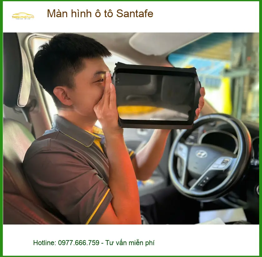 Anh Kiên lắp Màn hình ô tô Santafe tại Quận Bình Thạnh để có nhiều tính năng giải trí hơn ảnh thực tế 3