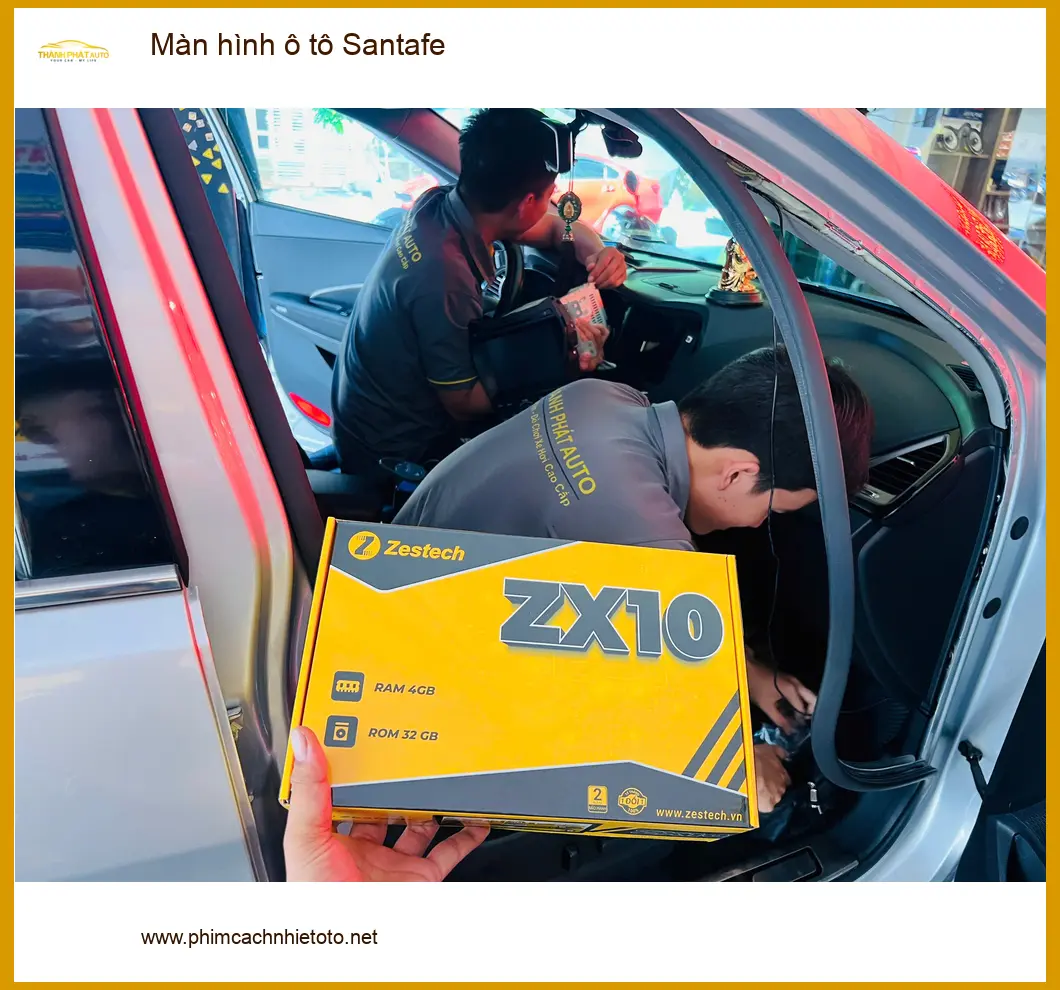 Anh Kiên lắp Màn hình ô tô Santafe tại Quận Bình Thạnh để có nhiều tính năng giải trí hơn ảnh thực tế 4