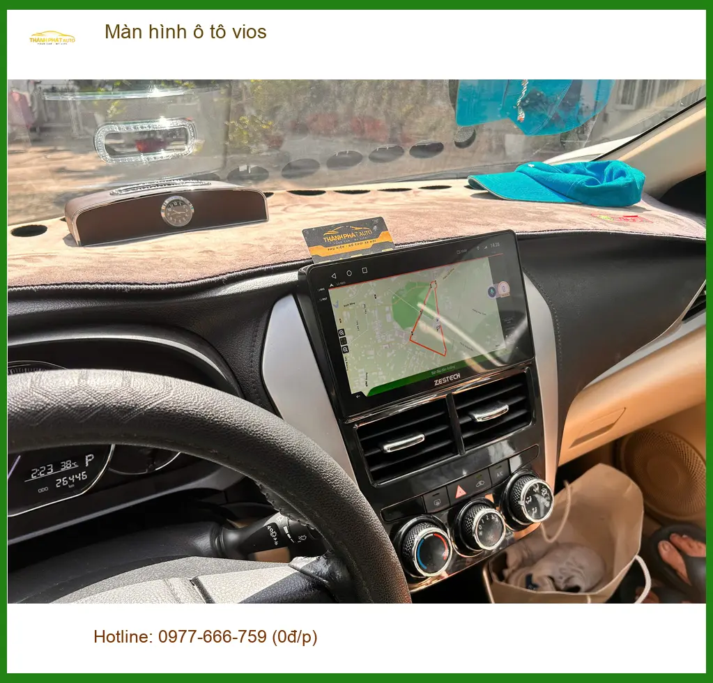 Anh Khải lắp màn hình ô tô Vios tại Quận 2 để có trải nghiệm lái xe hiện đại