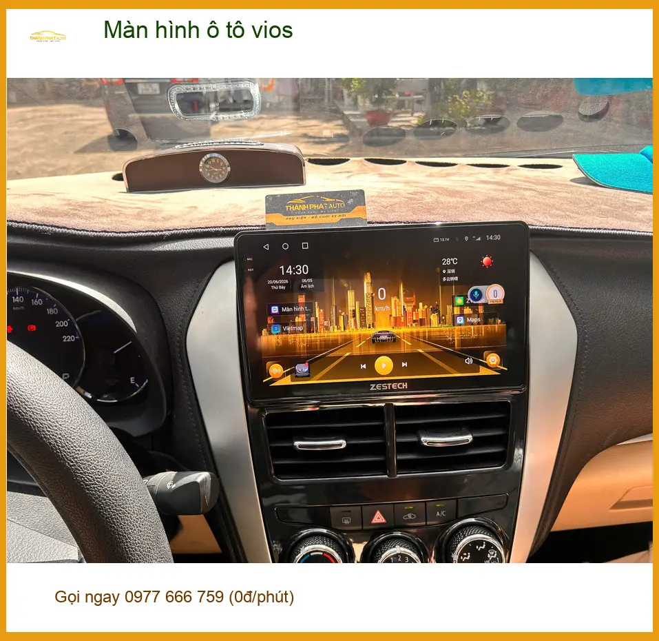 Anh Tấn lắp màn hình ô tô Vios tại Hóc Môn vì màn zin chậm, không xem được YouTube ảnh thực tế 3