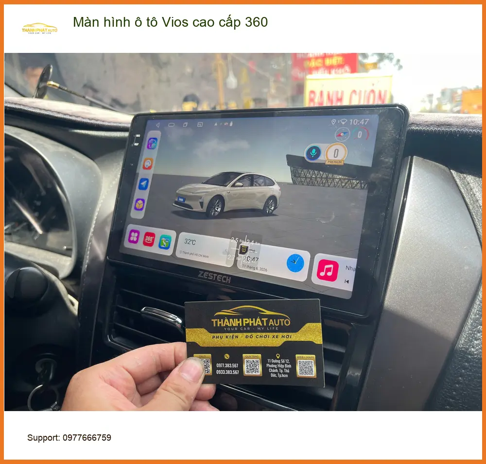 Chị Thảo nâng cấp màn hình Vios 360 tại Quận 7 để lái xe an toàn hơn ảnh thực tế 2